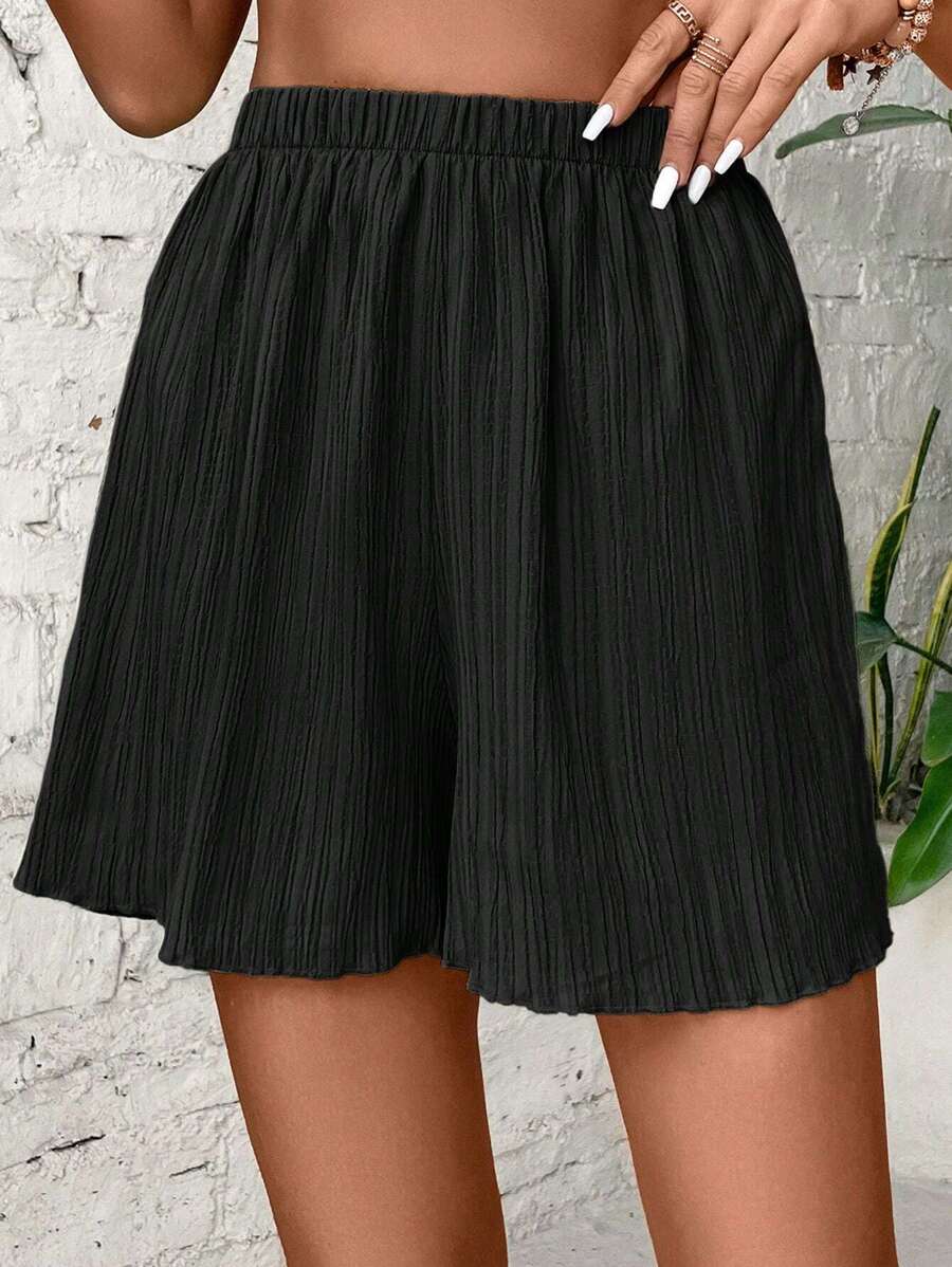 SHEIN VCAY 素色彈性腰帶短褲