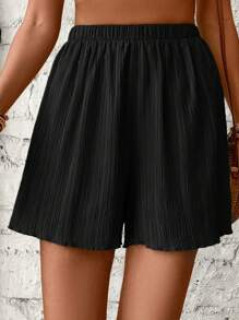 SHEIN VCAY 素色彈性腰帶短褲