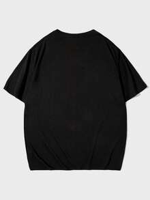 EASEVO Nam Áo thun Bông Hoạt hình & Đồ họa chữ cái tiếng Nhật - màu đen - Xem 2