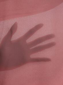 SHEIN LUNE Swiss Dot Tie Neck Raglan Sleeve Blouse - Redwood - View 8