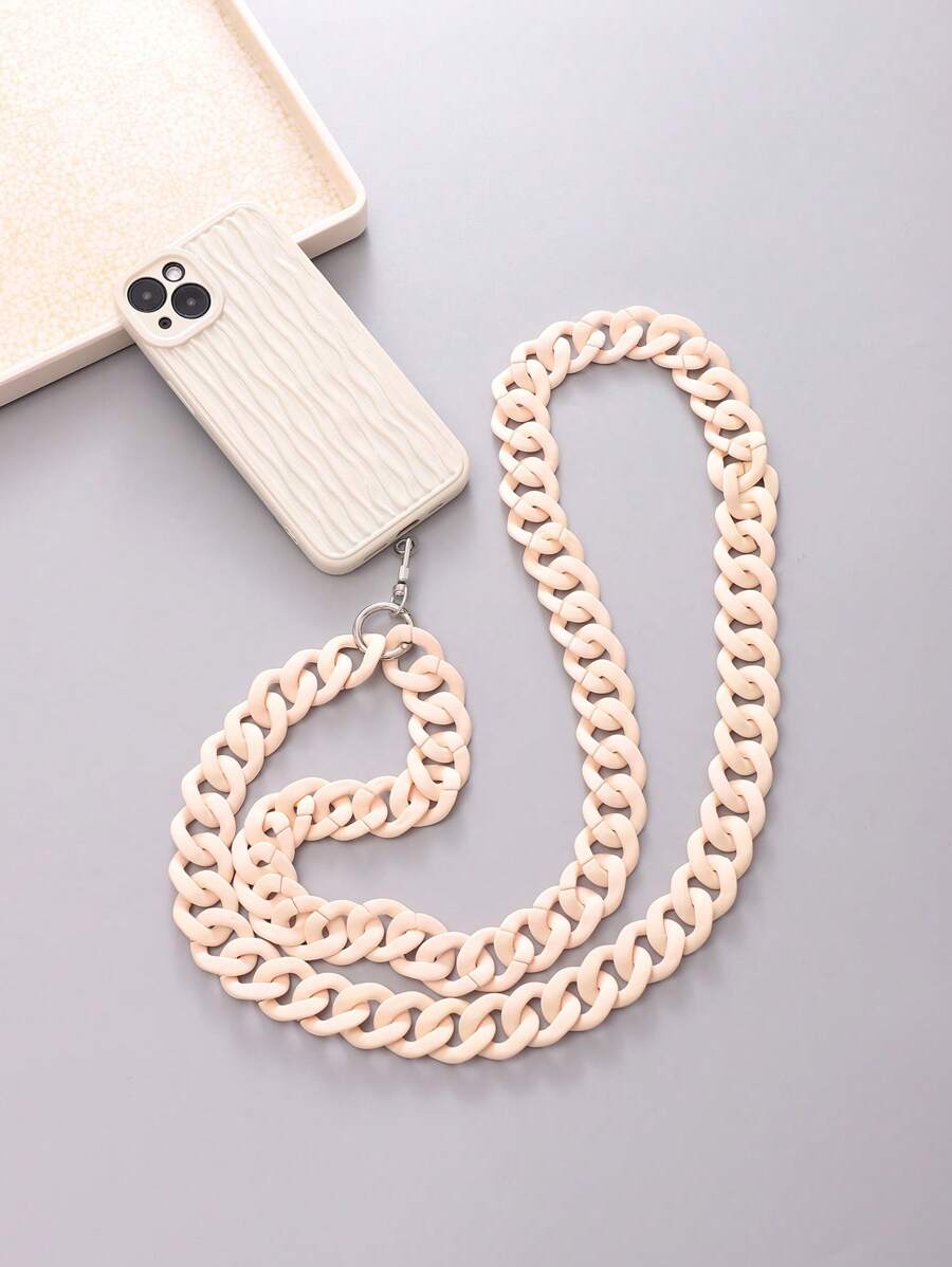 1 pieza Tira de celular con diseño de cadena - Beis - Ver 1