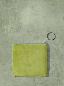 ROMWE Fairycore Mini Coin Purse Cute Mushroom Embroidery With Zipper - Green - View 6