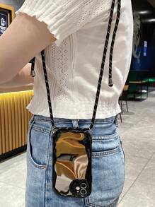 Vỏ điện thoại gương có dây buộc - màu đen - Xem 5