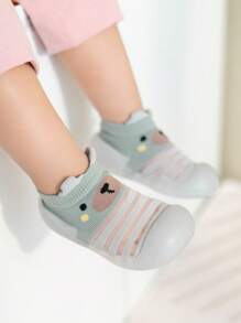 嬰兒透氣熊圖案平底鞋 - 綠色 - 查看 1
