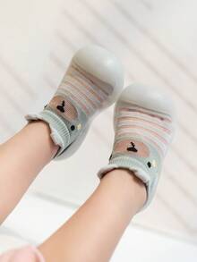 嬰兒透氣熊圖案平底鞋 - 綠色 - 查看 2