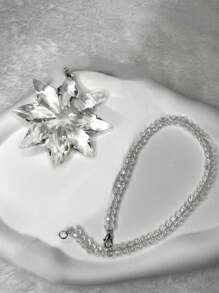 Snowflake Shaped Car Ornament - Clear - View 4