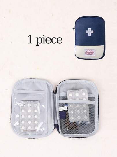 Bolsa Portátil De Almacenamiento De Medicinas Y Paquete Organizador Para Viajes Con Cierre De Cremallera. Bolsa De Almacenamiento Médico Vacía Y Portátil Para Suministros De Supervivencia, Viajes Y Vacaciones. Bolsa De Primeros Auxilios Con Organizador De Medicamentos, Adecuada Para Camping, Senderismo O Caza