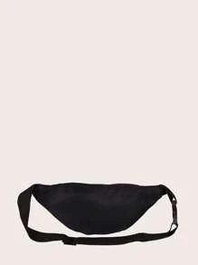 1 pieza Nuevo De moda y deportivo Ligero Nylon Color sólido Cremallera De mujer Riñonera Para Diario Para Estudiante Para la escuela Para al aire libre - Negro - Ver 4