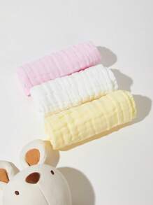 3入組嬰兒素色擦嘴餵食手帕 - 白色 - 查看 3