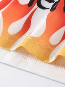 ROMWE MEN Street Life Camiseta escolar de estilo Y2K con hombros caídos, estampado gráfico de dibujos animados y eslogan para hombres - Blanco - Ver 4