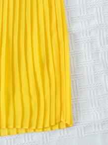 SHEIN 小女童印花下擺打結襯衫和百褶長褲 - 彩色 - 查看 5