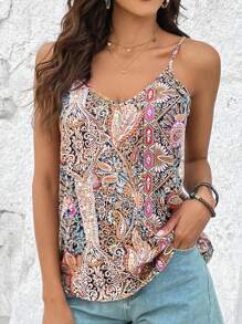 EMERY ROSE Paisley Print Cami Top - Multicolor - View 1
