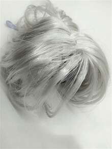 1pc Silver Wig With Bangs - Silver - View 3