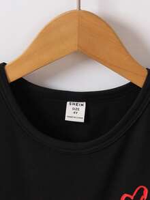 SHEIN Toddler Boys Slogan Graphic Tee - Black - View 3