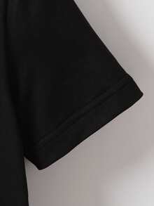 SHEIN Toddler Boys Slogan Graphic Tee - Black - View 5