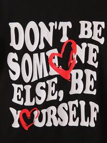 SHEIN Toddler Boys Slogan Graphic Tee - Black - View 6