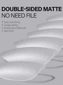 240pcs Short Fat Oval Shaped Full Cover Fake Nails,15 Sizes Frosted Acrylic Nail Tips, For Nail Salon Press On Nails Gel Nails Kit Nail Supplies - Clear - View 3