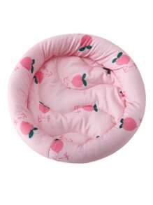 1入組冰絲水果圖案降溫墊適合倉鼠、刺猬和其他小型寵物夏季避暑 - 粉色 - 查看 2