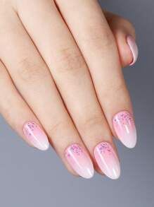 240pcs Short Almond Shaped Full Cover Fake Nails,15 Sizes Frosted Acrylic Nail Tips,For Nail Salon Press On Nails Gel Nails Kit Nail Supplies - Clear - View 5