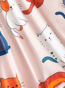 Baby Cartoon Graphic Contrast Binding Jumpsuit - Multicolor - View 6