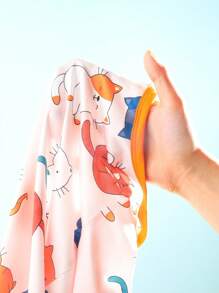 Baby Cartoon Graphic Contrast Binding Jumpsuit - Multicolor - View 8