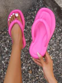 Dép xỏ ngón tối giản dành cho nữ, Dép tông ngộ nghĩnh bằng nhựa - Hồng - Xem 1