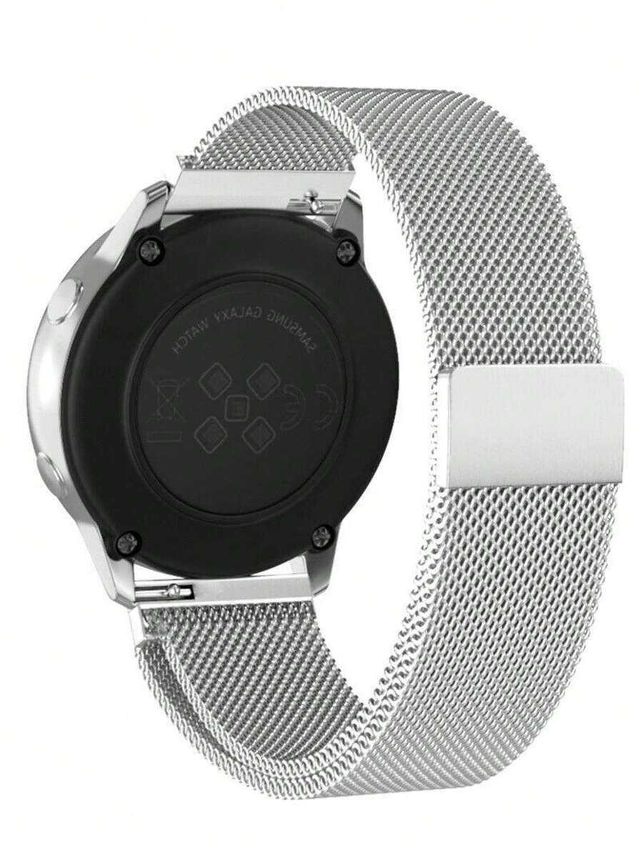 1 Stück Metallgitter Sportarmband für Herren und Damen, geeignet für Smartwatch Bänder 18mm 20mm 22mm, modisches Silber Milanaise Metallarmband kompatibel mit Samsung Amazfit Smartwatch, universell 18mm 20mm 22mm Edelstahl Uhrenarmband kompatibel mit Samsung Galaxy Watch 3 42mm 46mm, kompatibel mit Galaxy Active 2 40mm/44mm, kompatibel mit Watch Gt2