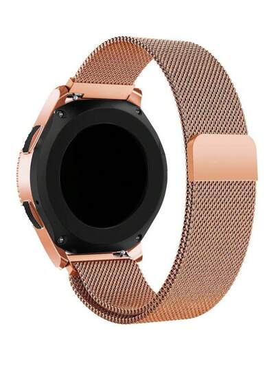 1pc Metal Mesh Sports Watch Band, Unisex, Fits 18mm/20mm/22mm Smart Watch, Fashionable Rose Gold Milanese Metal Strap, Compatible With Samsung Amazfit, 18mm/20mm/22mm Stainless Steel Band, Fits Galaxy Watch 3 (42mm/46mm), Galaxy Active 2 (40mm/44mm), Watch GT2