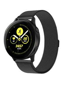 1条金属网状运动表带，男女通用，适用于18mm/20mm/22mm智能手表，时尚黑色米兰尼斯金属表带，兼容三星Amazfit，18mm/20mm/22mm不锈钢表带，适用于Galaxy Watch 3 (42mm/46mm)、Galaxy Active 2 (40mm/44mm)、Watch GT2 - 黑色 - 查看 3