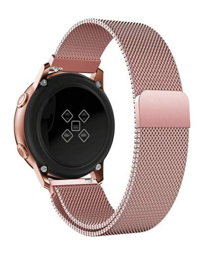 1pc Metal Mesh Sports Watch Band, Unisex, Fits 18mm/20mm/22mm Smart Watch, Fashionable Rose Gold Milanese Metal Strap, Compatible With Samsung Amazfit, 18mm/20mm/22mm Stainless Steel Band, Fits Galaxy Watch 3 (42mm/46mm), Galaxy Active 2 (40mm/44mm), Watch GT2