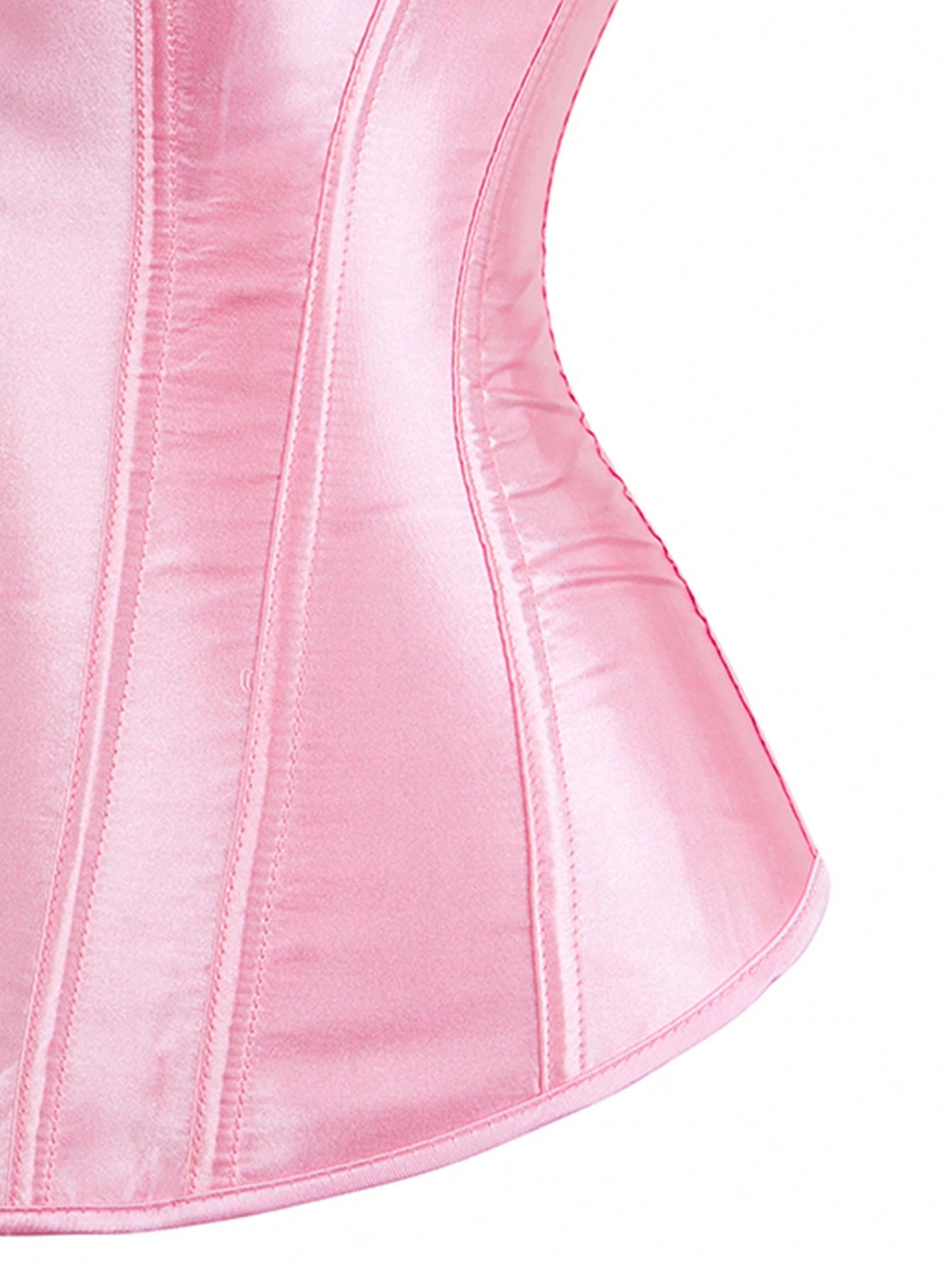 Solid Lace Up Back Grommet Boned Satin Overbust Corset Top SHEIN USA