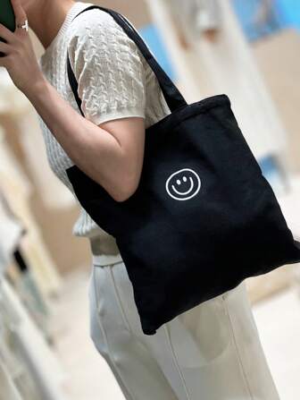 Bolso de compras con gráfico de dibujos animados Bolso de hombro de muy buen gusto con doble asa, bolso cruzado, bolso cruzado de muy buen gusto, clásico, anime, bolso pequeño de lona divertido para mujeres, damas, amantes, para viajes escolares, trabajo y oficina, fines de semana y vacaciones, escuela, artículos esenciales para viajes y vacaciones