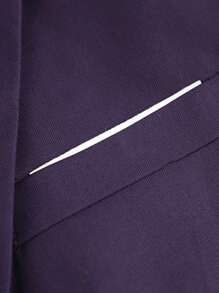 CLOUDSTYLE Men Solid Single Button Blazer - Purple - View 4