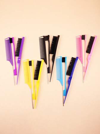 专业发型梳套装，3 件鼠尾梳 & 边刷 & 背刷套装发刷、刷子、发刷、边刷、刷头发、发梳、梳头发、顺发刷、球刷、迷你发刷、发刷套装、木梳