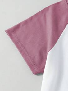 INAWLY Camiseta de mujer con mangas raglán de bloques de color y diseño gráfico