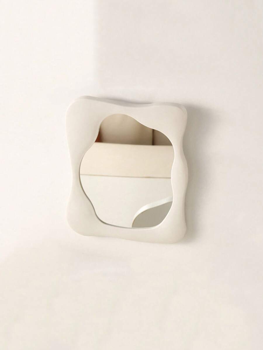 Makeup Mirror,1Pc Plastic  Cosmetic Mirror Vanity Mirror Portable Beauty Mirror For Home - White - View 1