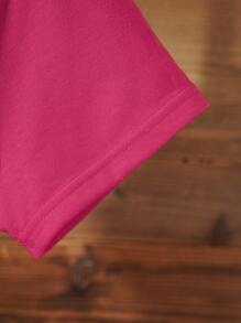 INAWLY Cartoon Graphic Tee - Hot Pink - View 5