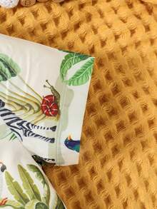 Baby Boy Animal & Tropical Print Button Front Shirt Romper - Apricot - View 4