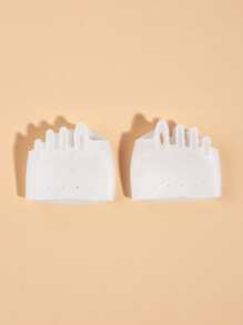 腳趾保護器，2入组Tpe腳趾分離器用於牙齒護理腳趾分離器 - 白色 - 查看 2