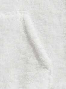 Aesthetic Post 男式寬鬆貼身熊毛連帽衫,字母刺繡,袋鼠口袋和束帶 - 白色 - 查看 4