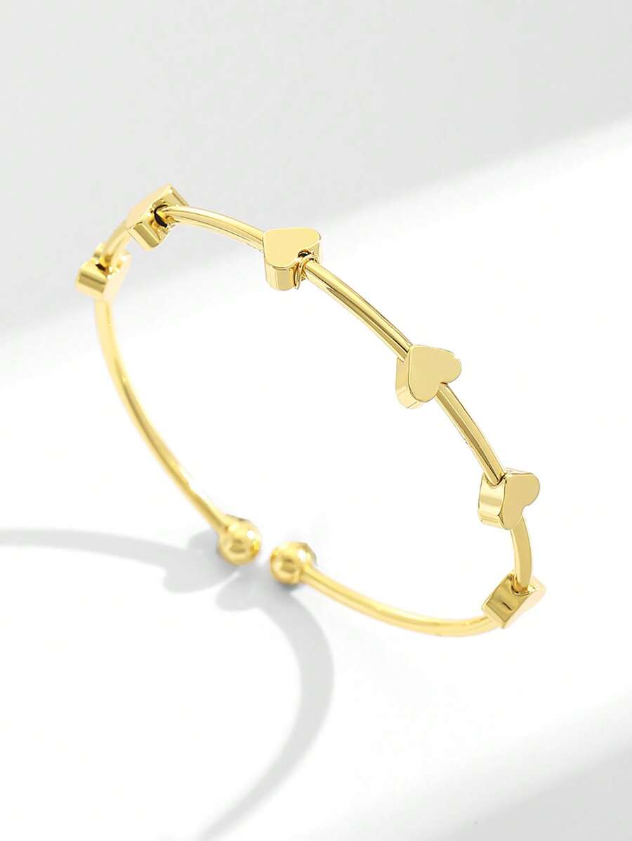 Vòng tay trang trí trái tim tối giản cho trẻ em cho món quà sinh nhật - Vàng - Xem 1