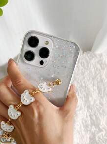 Vỏ điện thoại chống rơi Sequin Decor có dây đeo tay - trắng - Xem 2