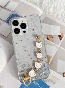 Vỏ điện thoại chống rơi Sequin Decor có dây đeo tay - trắng - Xem 7