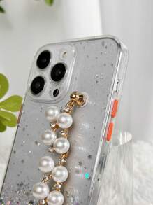 Ốp điện thoại chống rơi đính kim sa có quai xách, phiên bản quốc tế, không phải phiên bản nội địa. - trắng - Xem 5