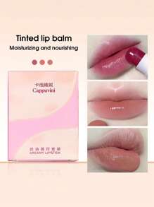 Cappuvini 3支保濕口紅 - 賦彩潤唇膏套裝,高光澤度保濕,非黏性,適用於派對用口紅 - 彩色 - 查看 7