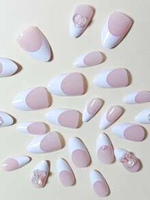 Nâng cấp vẻ ngoài của bạn với 24 chiếc Long Almond Bear Decor Full Cover Bộ móng tay giả - Nhiều màu - Xem 4