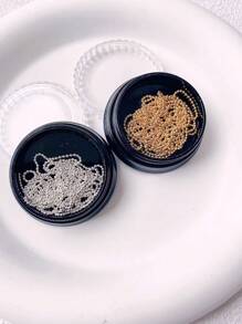 1 Box 1 Mm Nail Decorative Arts Chain Diy Nails Ornaments 1 Meter Long Nail Supplies Nails Charms Nail Art Chain Design, Circular Chain Design, Nail Art Deco, Bead Chain Design Japanese And Korean Popular Style, Nails Salon Nail Gems - Multicolor - View 2