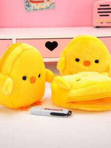Cute Cartoon Little Yellow Chicken Coin Purse - Yellow - View 2