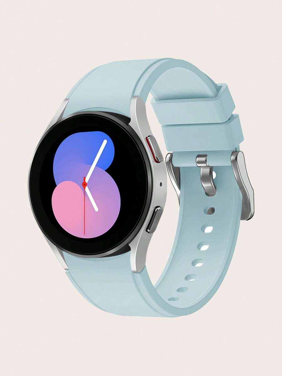 1 dây đeo đồng hồ silicon trơn tương thích với Samsung Galaxy Watch5/4 - Màu xanh nhạt - Xem 1