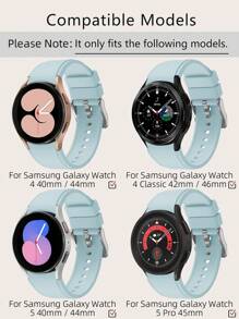1 dây đeo đồng hồ silicon trơn tương thích với Samsung Galaxy Watch5/4 - Màu xanh nhạt - Xem 3